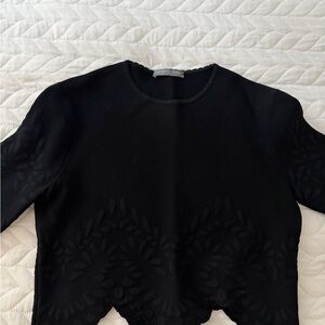 Alexander McQueen Black Scalloped Neckline Top